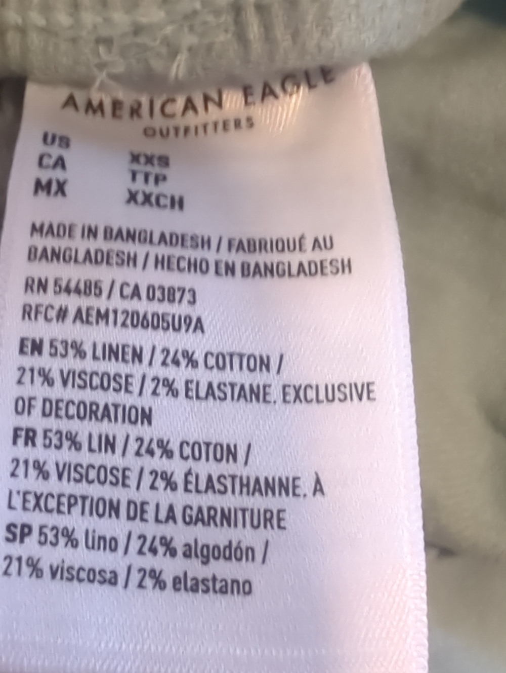 American Eagle Outfitters Dreamy Drape Linen-Blend Wide Leg Pants Coastal - Picture 7 of 7
